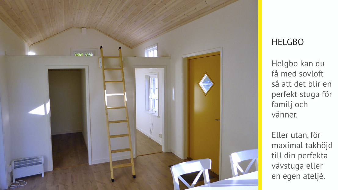 HELGBO - Tomoku Hus - interiör - Attefallshus Attefallsstuga
